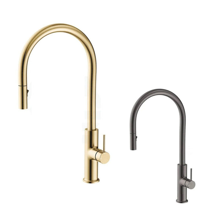 AMZ Kaya Pull Out Kitchen Swivel Mixer Multi Colour Gooseneck Sink Mixer (Gold/Gun Metal Grey) - Amazingooh Wholesale