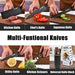 AMZ Kitchen Knife Set, 6 - Pieces Super Sharp Knife Block Set for Kitchen, Non - Stick Stainless Steel Chef Knife Set with Universal Knife Block Khaki Block - Amazingooh Wholesale