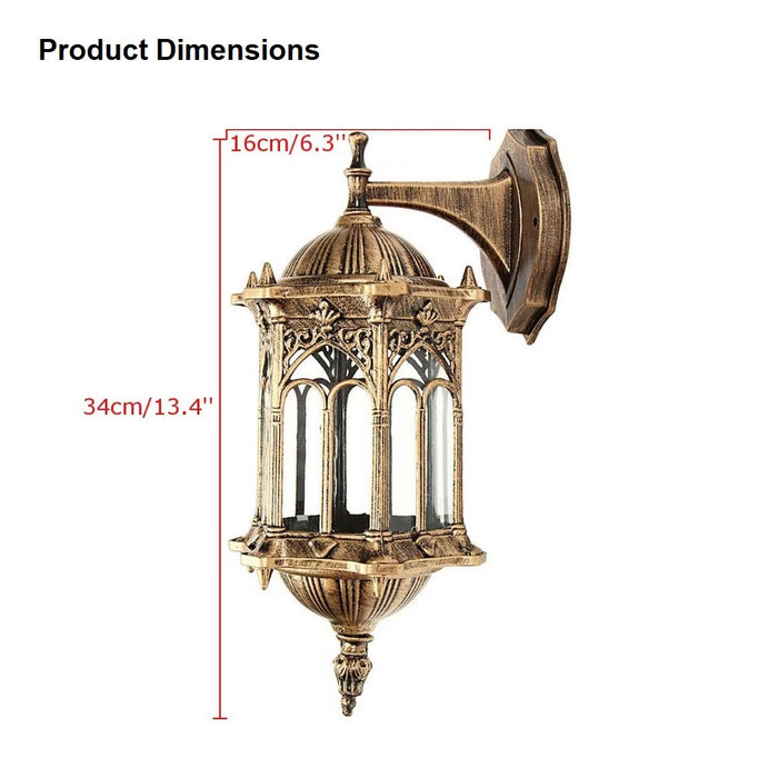Antique Exterior Wall Light Fixture Aluminum Glass Lantern Outdoor Garden Lamp - Amazingooh Wholesale