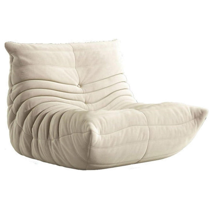 Armless Fireside Chair,Oversized Soft Caterpillar Floor Lounge Chair, Comfy Lazy Sofa ChairCozy Lounge Chair with Ottoman (Beige) - Amazingooh Wholesale