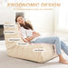 Armless Fireside Chair,Oversized Soft Caterpillar Floor Lounge Chair, Comfy Lazy Sofa ChairCozy Lounge Chair with Ottoman (Beige) - Amazingooh Wholesale