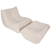 Armless Fireside Chair,Oversized Soft Caterpillar Floor Lounge Chair, Comfy Lazy Sofa ChairCozy Lounge Chair with Ottoman (Beige) - Amazingooh Wholesale