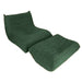 Armless Fireside Chair,Oversized Soft Caterpillar Floor Lounge Chair, Comfy Lazy Sofa ChairCozy Lounge Chair with Ottoman (Green) - Amazingooh Wholesale