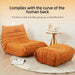 Armless Fireside Chair,Oversized Soft Caterpillar Floor Lounge Chair, Comfy Lazy Sofa ChairCozy Lounge Chair with Ottoman (Orange) - Amazingooh Wholesale