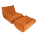 Armless Fireside Chair,Oversized Soft Caterpillar Floor Lounge Chair, Comfy Lazy Sofa ChairCozy Lounge Chair with Ottoman (Orange) - Amazingooh Wholesale