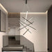 BAMDECOR 100cm Adjustable Pendant Light for Double - Storey Villa Commercial Use with Soft Light and Eye Protection Black Aluminum & Silicone - Amazingooh Wholesale