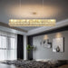 BAMDECOR 1.2m C3332/L Linear Luxury Crystal Chandelier Modern LED Crystal Chandelier LED Ring Pendant Light Stainless Steel Ceiling Lamp Hanging Lights,for Dining Living Room (Chrome) - Amazingooh Wholesale