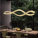 BAMDECOR 1.2m C3601W Wave Crystal Pendant Chandelier Decorative Lighting Lampshade (Brass Gold) - Amazingooh Wholesale