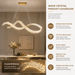 BAMDECOR 1.2m C3601W Wave Crystal Pendant Chandelier Decorative Lighting Lampshade (Brass Gold) - Amazingooh Wholesale
