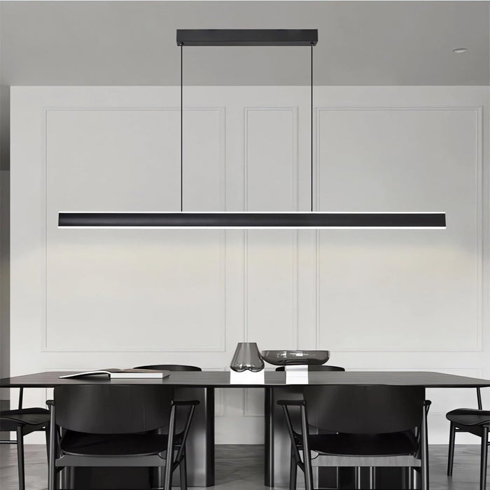 BAMDECOR 1.2M Modern Minimalist Trapezoid Pendant Light Adjustable LED Bar Light for Dining Room and Kitchen - Black - Amazingooh Wholesale