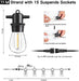 BAMDECOR 15M Plug In Festoon Lights Outdoor, 2700K Warm White Solar Powered String Lights, Festoon Light for Patio Backyard Balcony Gazebo Party Carport - Amazingooh Wholesale