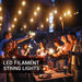 BAMDECOR 15M Plug In Festoon Lights Outdoor, 2700K Warm White Solar Powered String Lights, Festoon Light for Patio Backyard Balcony Gazebo Party Carport - Amazingooh Wholesale