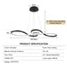 BAMDECOR A022 Modern Designer Infinity LED Chandelier Island Ceiling Pendant Light (120/150cm Black) - Amazingooh Wholesale