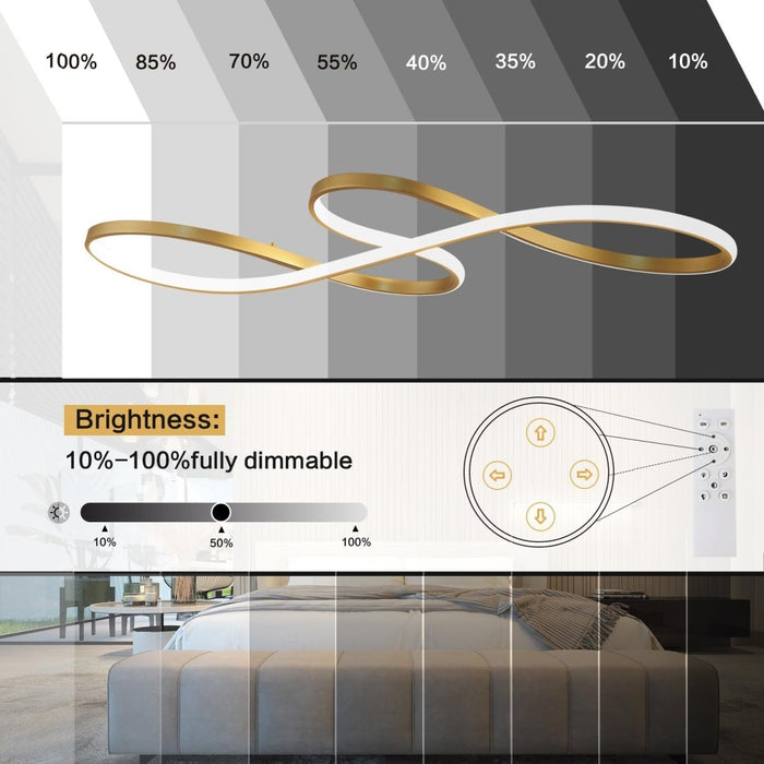 BAMDECOR A022 Modern Designer Infinity LED Chandelier Island Ceiling Pendant Light (120/150cm-Gold) - Amazingooh Wholesale