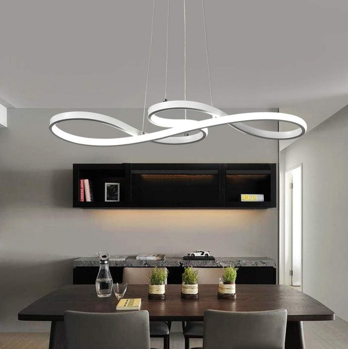 BAMDECOR A022 Modern Designer Infinity LED Chandelier Island Ceiling Pendant Light (120/150cm-Silver) - Amazingooh Wholesale