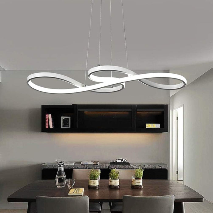 BAMDECOR A022 Modern Designer Infinity LED Chandelier Island Ceiling Pendant Light (120/150cm-Silver) - Amazingooh Wholesale