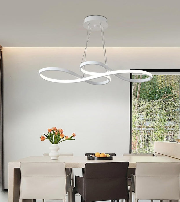 BAMDECOR A022 Modern Designer Infinity LED Chandelier Island Ceiling Pendant Light (120/150cm-Silver) - Amazingooh Wholesale
