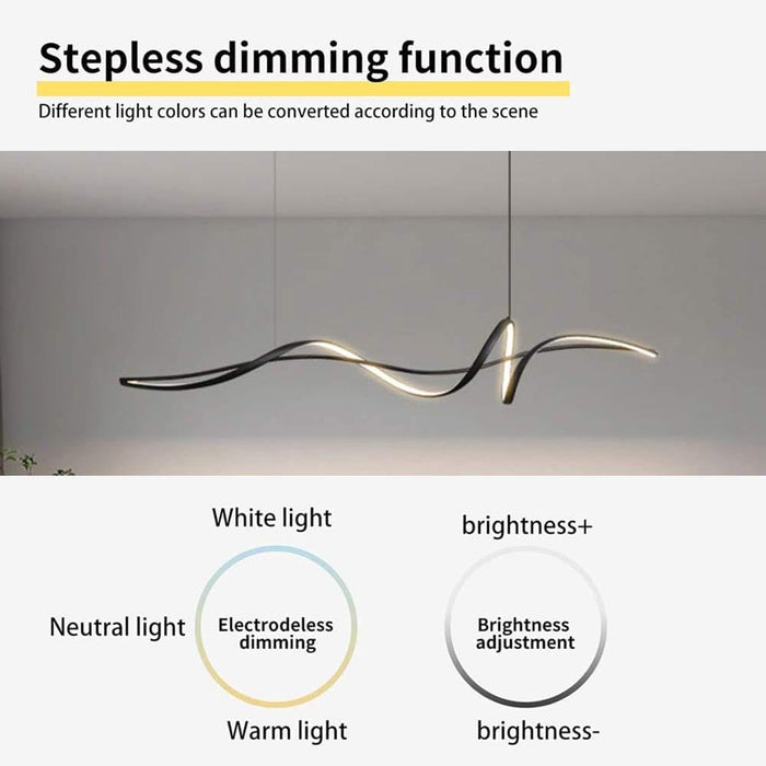BAMDECOR A036 Modern LED Linear Pendant Lights with Dimmable LED and Adjustable Hanging Length 120cm - Black - Amazingooh Wholesale