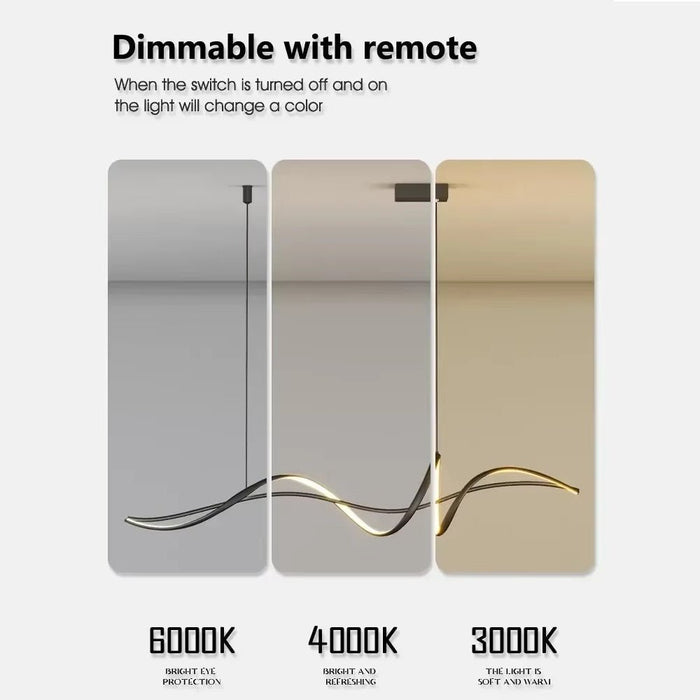 BAMDECOR A036 Modern LED Linear Pendant Lights with Dimmable LED and Adjustable Hanging Length 160cm - Black - Amazingooh Wholesale