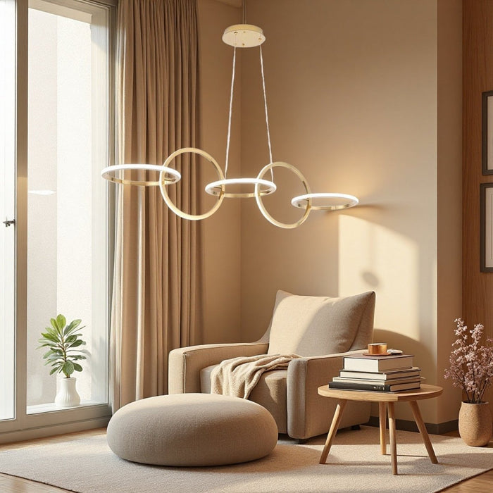 BAMDECOR A180 Nordic Golden Circles Kitchen Dining Table Pendant Light Minimalist Modern Lighting - Amazingooh Wholesale