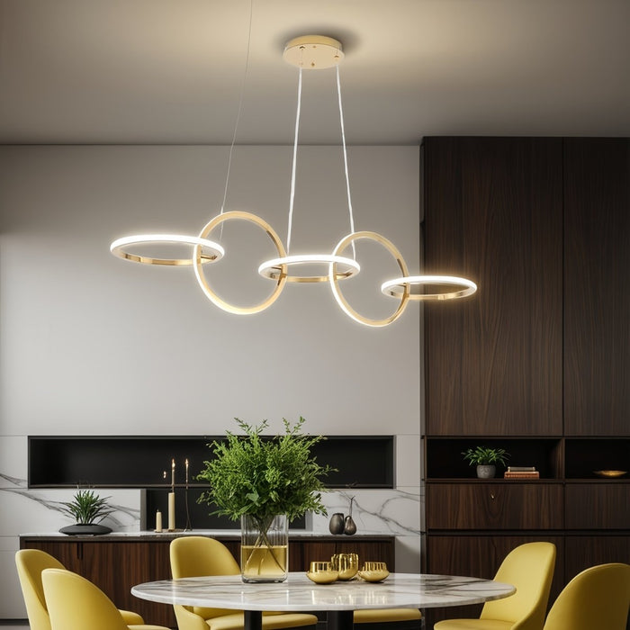 BAMDECOR A180 Nordic Golden Circles Kitchen Dining Table Pendant Light Minimalist Modern Lighting - Amazingooh Wholesale