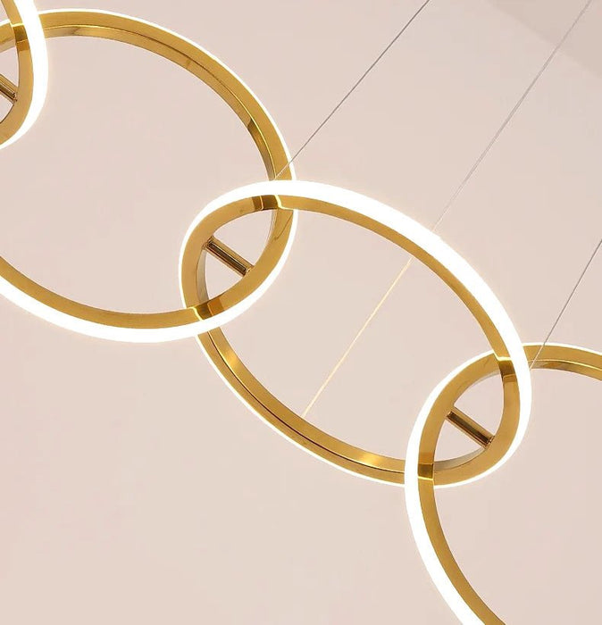 BAMDECOR A180 Nordic Golden Circles Kitchen Dining Table Pendant Light Minimalist Modern Lighting - Amazingooh Wholesale