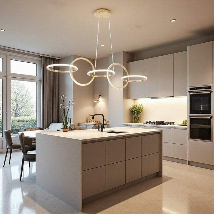 BAMDECOR A180 Nordic Golden Circles Kitchen Dining Table Pendant Light Minimalist Modern Lighting - Amazingooh Wholesale