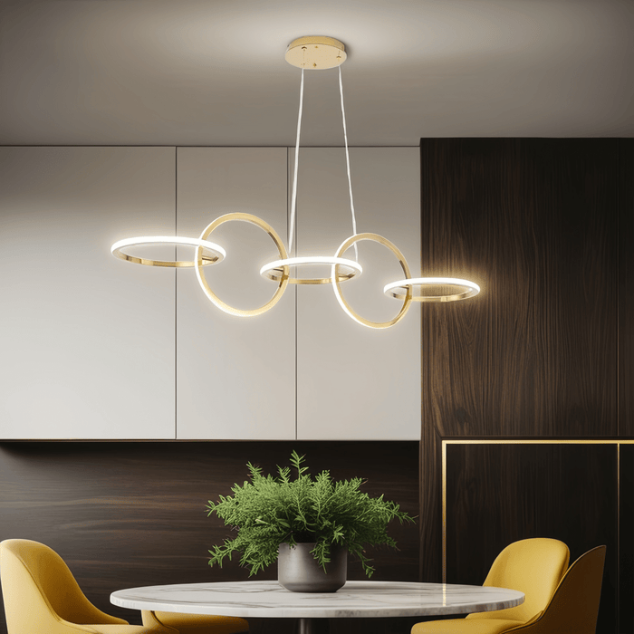 BAMDECOR A180 Nordic Golden Circles Kitchen Dining Table Pendant Light Minimalist Modern Lighting - Amazingooh Wholesale