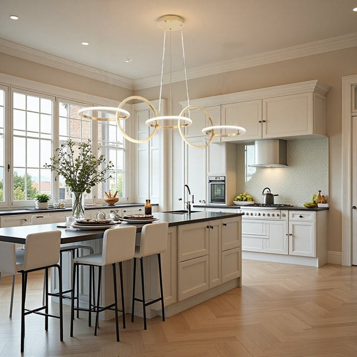 BAMDECOR A180 Nordic Golden Circles Kitchen Dining Table Pendant Light Minimalist Modern Lighting - Amazingooh Wholesale