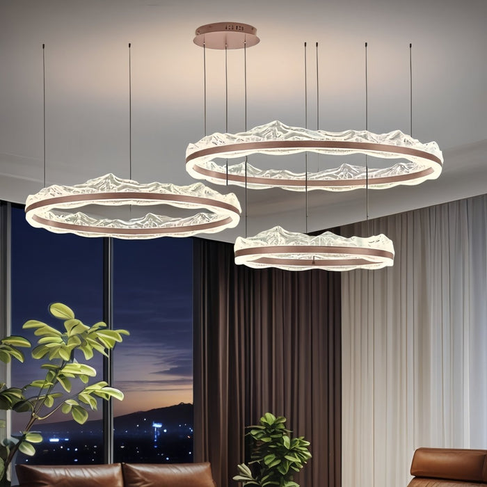 BAMDECOR A180/3 Nordic LED Chandelier Modern Circular Acrylic Living Room Light (Size: 3 Rings 40+60+80cm) - Amazingooh Wholesale