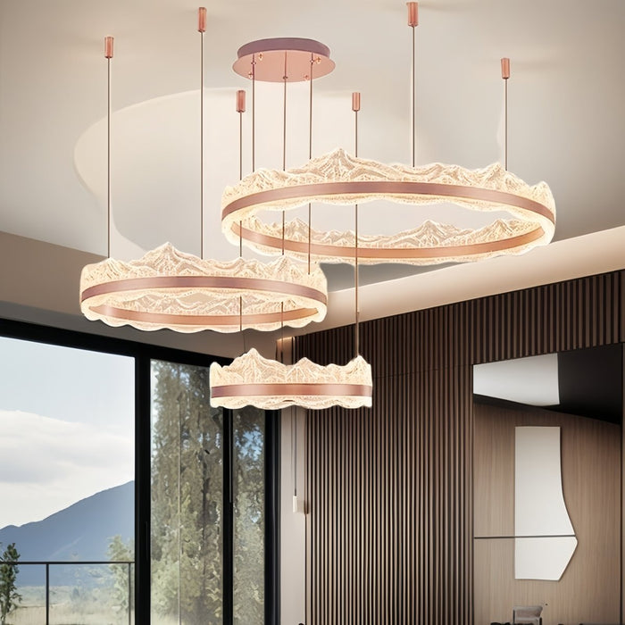 BAMDECOR A180/3 Nordic LED Chandelier Modern Circular Acrylic Living Room Light (Size: 3 Rings 40+60+80cm) - Amazingooh Wholesale