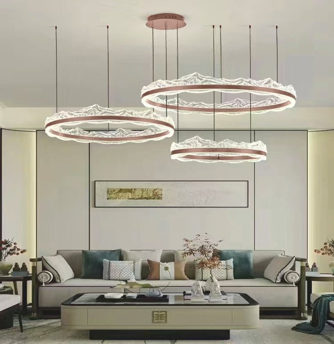 BAMDECOR A180/3 Nordic LED Chandelier Modern Circular Acrylic Living Room Light (Size: 3 Rings 40+60+80cm) - Amazingooh Wholesale