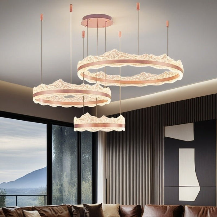 BAMDECOR A180/3 Nordic LED Chandelier Modern Circular Acrylic Living Room Light (Size: 3 Rings 40+60+80cm) - Amazingooh Wholesale