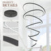 BAMDECOR A18801/8 Modern LED Chandelier Nordic Home Decor Dining Room Pendant Ceiling Light (8 Rings - Black) - Amazingooh Wholesale