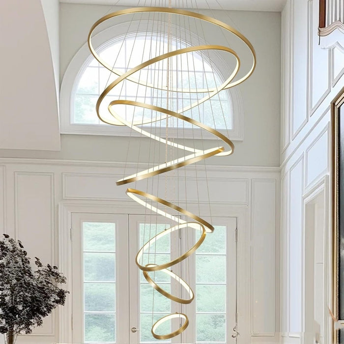 BAMDECOR A18801/8 Nordic Home Decor Dining Room Pendant lamp lights Ceiling Lamp Hanging Light (8 Rings - Gold) - Amazingooh Wholesale