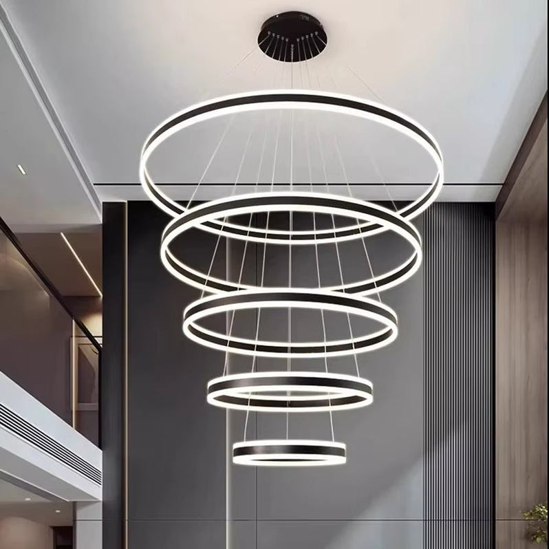 BAMDECOR Modern LED Chandelier, Dimmable Pendant Light with Remote ...