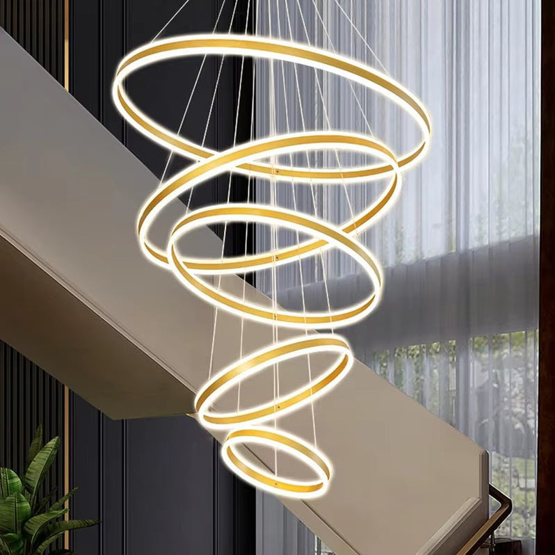BAMDECOR Modern LED Chandelier, Dimmable Pendant Light with Remote ...
