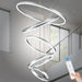 BAMDECOR A18815 Modern LED Chandelier, Dimmable Pendant Light Rings Round Ceiling Lighting (5 Rings-Silver) - Amazingooh Wholesale