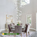 BAMDECOR A18815 Modern LED Chandelier, Dimmable Pendant Light Rings Round Ceiling Lighting (5 Rings-Silver) - Amazingooh Wholesale