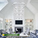 BAMDECOR A18815 Modern LED Chandelier, Dimmable Pendant Light Rings Round Ceiling Lighting (5 Rings-Silver) - Amazingooh Wholesale