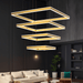 BAMDECOR A18882 Gold Modern Minimalist Square Pendant Light Adjustable LED Chandelier for Bar, Dining Room, Office - Amazingooh Wholesale
