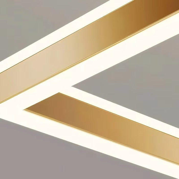 BAMDECOR A18882 Gold Modern Minimalist Square Pendant Light Adjustable LED Chandelier for Bar, Dining Room, Office - Amazingooh Wholesale