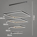 BAMDECOR A18882/4 Black Modern Minimalist Square Pendant Light Adjustable LED Chandelier - Amazingooh Wholesale