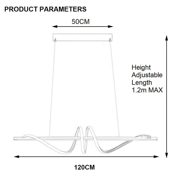 BAMDECOR A202 Modern LED Linear Pendant Lights with Dimmable LED (120cm - Black) - Amazingooh Wholesale
