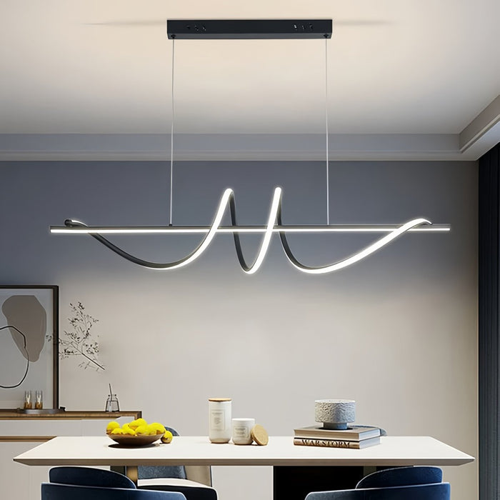 BAMDECOR A202 Modern LED Linear Pendant Lights with Dimmable LED (120cm - Black) - Amazingooh Wholesale