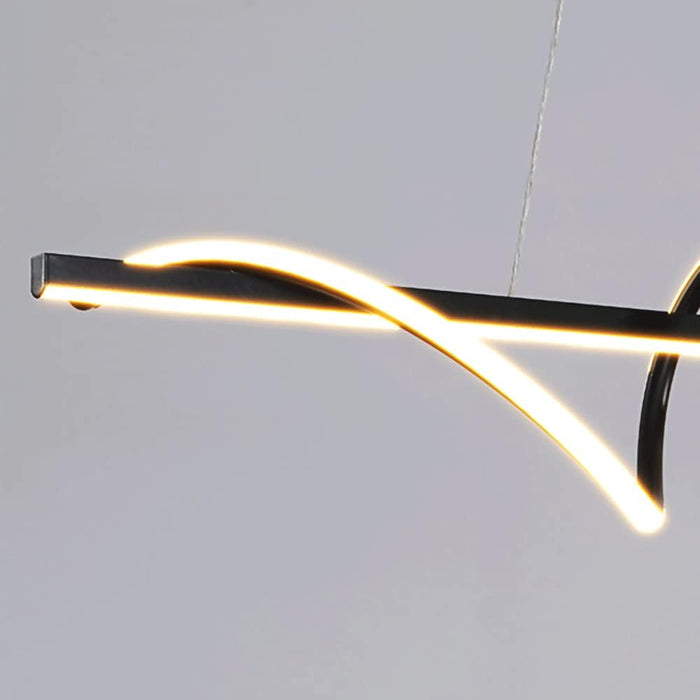 BAMDECOR A202 Modern LED Linear Pendant Lights with Dimmable LED (120cm - Black) - Amazingooh Wholesale