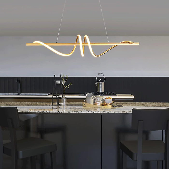 BAMDECOR A202 Modern LED Linear Pendant Lights with Dimmable LED (120cm - Gold) - Amazingooh Wholesale