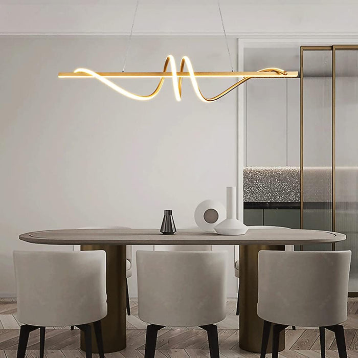 BAMDECOR A202 Modern LED Linear Pendant Lights with Dimmable LED (120cm - Gold) - Amazingooh Wholesale