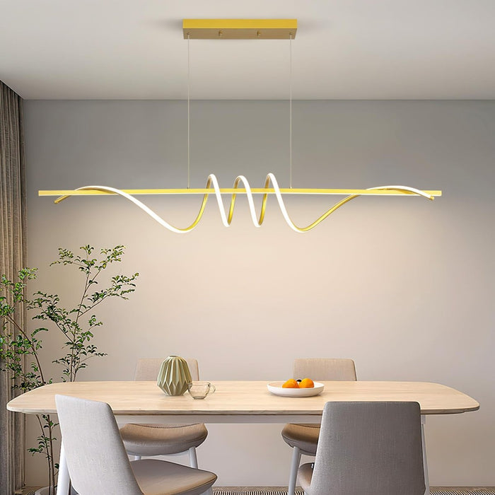 BAMDECOR A202 Modern LED Linear Pendant Lights with Dimmable LED (160/180cm - Gold) - Amazingooh Wholesale