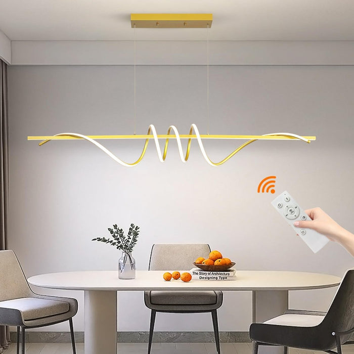 BAMDECOR A202 Modern LED Linear Pendant Lights with Dimmable LED (160/180cm - Gold) - Amazingooh Wholesale